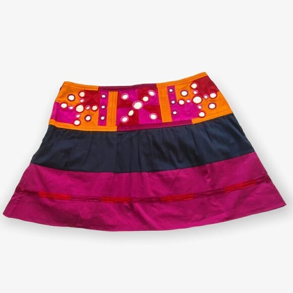 Figue Embroidered Mirrored Paillette Cora‎ Mini Skirt Size 10, NWT - Picture 4 of 13